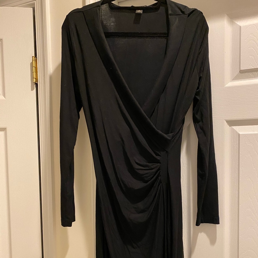 Black Banana Republic Faux Wrap Dress